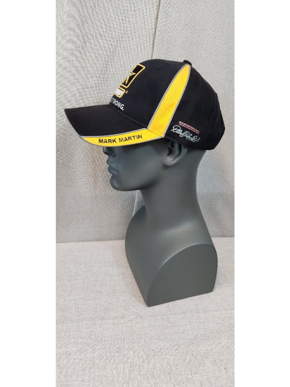 Black & Yellow Mark Martin #8 NASCAR Racing US Army Earnhardt Brand CFS Cap Hat - Picture 5 of 8
